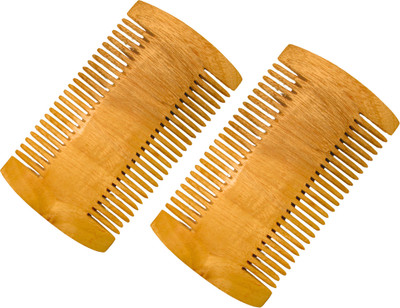 MICLAC Eco-Friendly Wooden Comb for Dandruff and Lice, Pack of 2