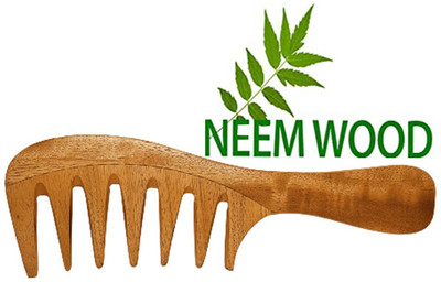 RUfiys Pure Neem Wooden Wide Tooth Comb | Hair Growth Anti Dandruff | Detangling Comb