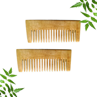 MICLAC Wide Tooth Kacchi Neem Comb 2PCS