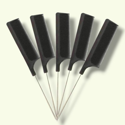 HALDER Black Metal Pin Tail Comb for Detailed Hairdressing | Pcs of 1