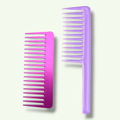 Yolin Professional Plastic Wide Tooth Shower Comb for Wet and Dry Hair – pack of 2