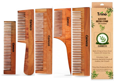 CANECO Neem Wood Hair Comb | Herbal Hair Comb Set of 5