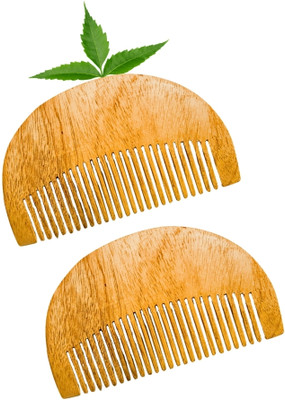 MICLAC Home And Salon Use Wooden Comb for Beard Beard Detangling Comb 2PCS