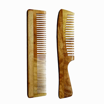 Ginni Marketing Combo of 2 Neem Wooden Combs
