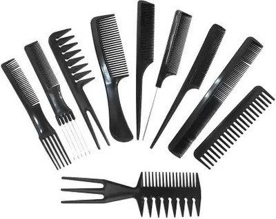 Kribeau Set of 10 Professional Hair Cutting & Styling Comb Ki