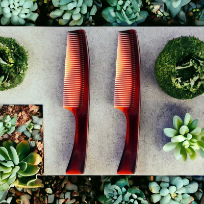 MICLAC Tiny pocket comb with handle for women (pack of 2)