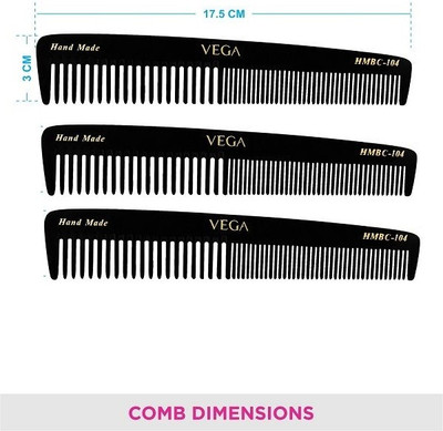 VEGA Graduated Dressing Comb - HMBC-104 Pack of 3