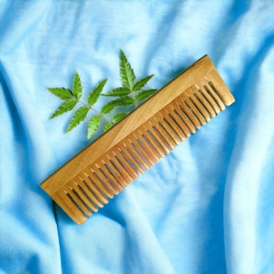 MICLAC Neem Wooden wide tooth comb for women 1PCS