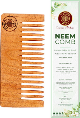 Ayurveda Amrita Neem Wood Comb for Stimulating Hair Growth, Helps in Dandruff Removal, Detangle
