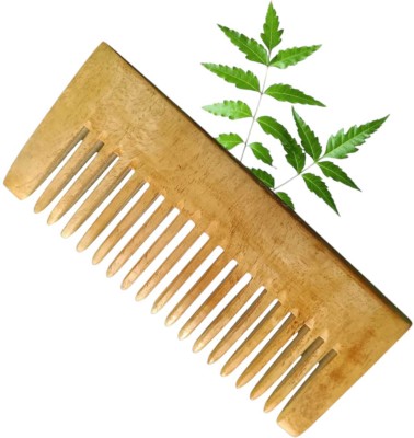 MICLAC Wide Tooth Neem Wood Comb For Hair 1PCS