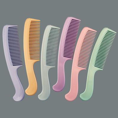 Zodiac Fine Teeth Hair Comb with Curved handle (multicolor, pack of 6)