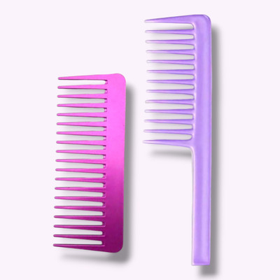 Yolin Wide Tooth Plastic Hair Comb for Women - 6 Inch | Set of 2