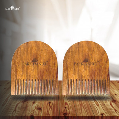 PARK DANIEL Handcrafted Wooden U Shaped Beard Comb 2.5 Inches Pack of ( 2 Pcs.)
