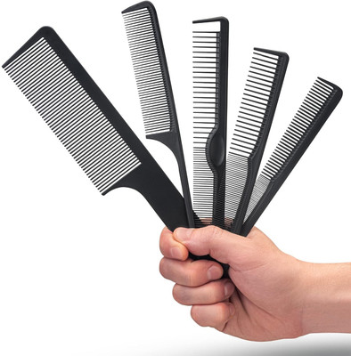 CombZone 5 Pcs High Carbon Hair Comb for Men - Bend-Proof Styling Comb Set