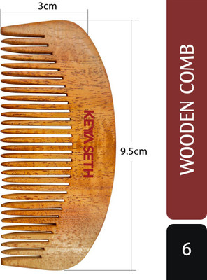 KEYA SETH AROMATHERAPY 3-in-1 Neem Wooden Comb Small Size