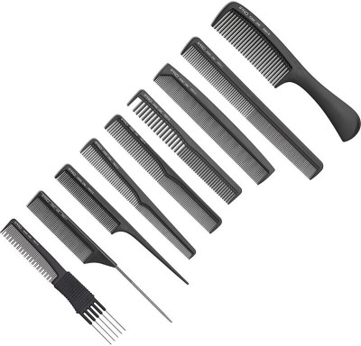 BAE BEAUTE 10pc hair cutting styling multipurpose combs kit for salon and professional use