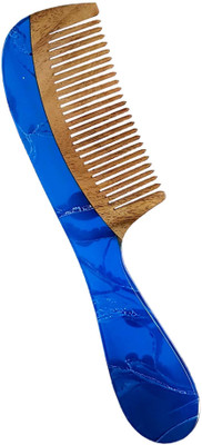 Simgin India Fine teeth Neem Wood Comb with resin designer handle