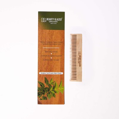 Veeyomee Beauty Original Neem Wood Comb with Neem Oil & Herbal Extract for Healthy Hair Care