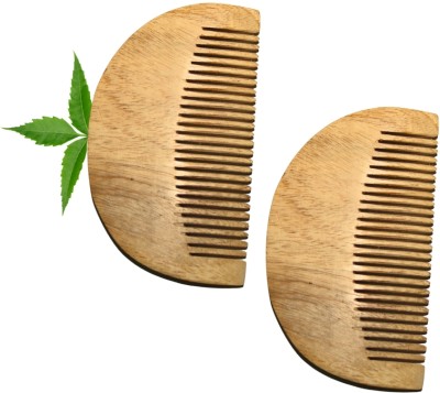 MICLAC Neem Wooden Comb Soft on Beard 2PCS