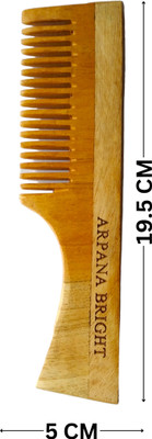 ARPANA BRIGHT Kacchi Neem Wooden Handle Comb For Growth Hairfall, Dandruff, Frizz | Pack of 1