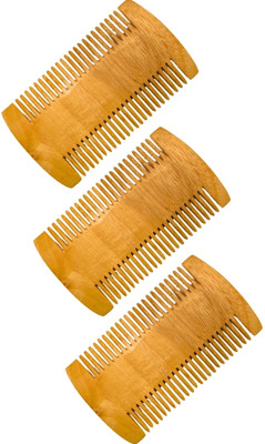 MICLAC Fine Tooth Smooth Teeth Neem Wooden Lice Comb 3PCS