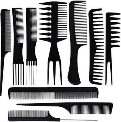 Morbee PROFESSIONAL 10PCS Styling Black Comb Set for All Hair Types & Styles(PACK 10)