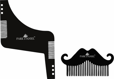 PARK DANIEL Boomerang Z Shaper Comb & Mustache Beard Comb For Beard Shaping & Styling Combo Pack Of 2 Pcs