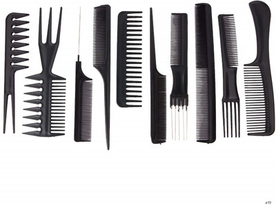 Morbee PROFESSIONAL 10PCS Styling Black Comb Set for All Hair Types & Styles a10