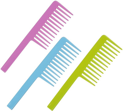 Notch Broad Tooth Hair Detangling Comb | Wide Teeth Comb Set of 3pc (Multi)