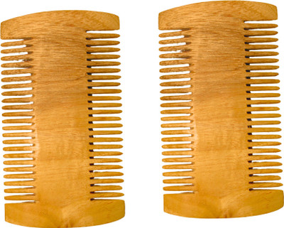 MICLAC Natural Neem Wood Comb for Lice & Nits, Pack of 2