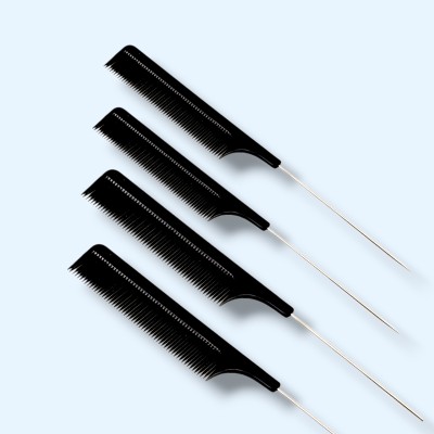 HALDER Premium Rat Tail Combs for Hairdressing - 1Pcs Black Metal | pack of 1