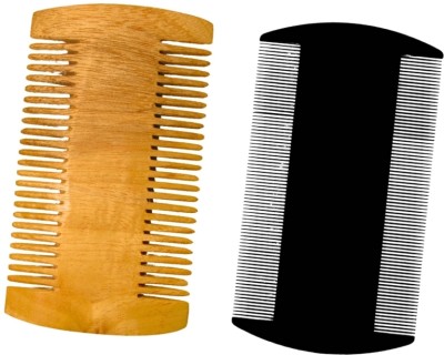 MICLAC Neem Wooden & Plastic Reliable Lice Comb Set