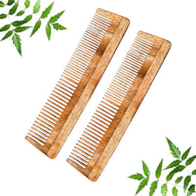 MICLAC Scalp oil applicator - 2Pcs, Wooden Dual Tooth Comb