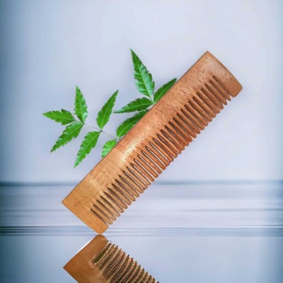 MICLAC Handmade Organic Kachi Neem wooden Pocket comb for hair growth 1PCS