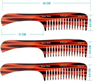 VEGA Grooming Comb - HMC-75 Pack of 3