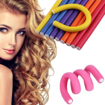 asija makeovers 10 PCS Flexible Curling Rods Hair Curlers Set Hair Curler(Multicolor)