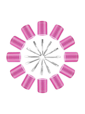 SIYAA hair medium roller ( SET OF 6) with hair 12 clip Silver Hair Curler(Multicolor)