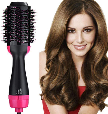 NIMYANK 3IN1 Hair Straightener, Hair Curling, Hair Dryer, On Step Hair Dryer NI53 Hair Dryer(1000 W, Black, Pink)