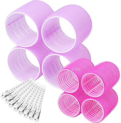 SIYAA Roller 20 Pcs Set 8Pcs Hair Rollers 2 Sizes (4 Jumbo & 4 Large)12 Pcs Hair Clips Hair Curler(Multicolor)