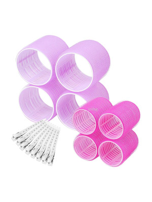 SIYAA Roller 20 Pcs Set 8Pcs Hair Rollers 2 Sizes (4 Jumbo & 4 Large)12 Pcs Hair Clips Hair Curler(Multicolor)