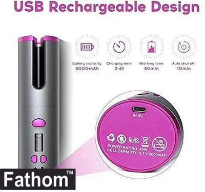 ASHVI CITY USB Rechargeable Automatic Wireless Electric Hair Curler L/R Rotating Hair Curler(Multicolor)