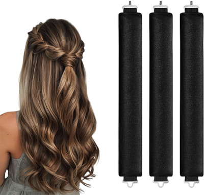 VIVIAN Black Curls Heatless Hair Curler (Pack of 3) Hair Curler(Black)