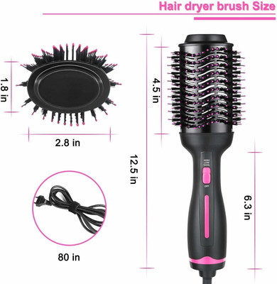ND BROTHERS One Step Hair Dryer, 4 in 1 Hot Air Brush for Drying, Straightening ND111 Hair Curler(Multicolor)