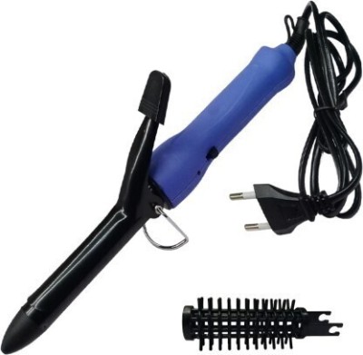 OLMEO Smooth Women Lady Professional Ceramic Anti-Static Curl Curling Make Travel Curling Iron Rod Brush Anti-scald Curling Wand Waver Maker Roller Styling Tool 45W Electric Hair Curler Hair Curler(Black, Blue)