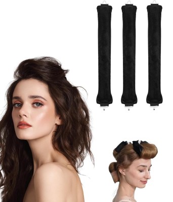 skyunion 3 Pcs Heatless Hair Curler Hair Curler(Black)