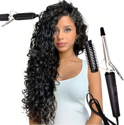 classy culture Professional Ceramic Plate Hair Curler Cum Hair Straightener for Women Hair Curler(Black)