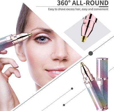 TANTELLO 2 in 1 Rainbow Blowless Painless Face Hair Removal Machine for Women Hair Remove Hair Curler(Pink)