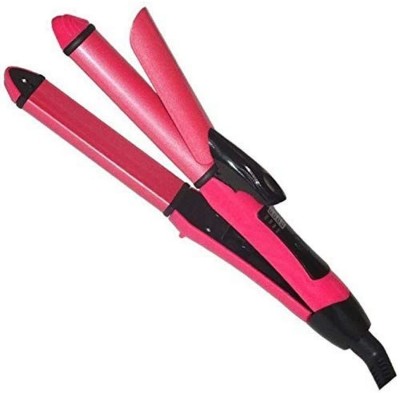 RECTITUDE Ceramic 2 In 1 Hair Straightener And Curler For Women Hair Curler(Pink)