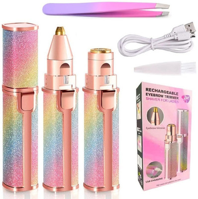 GETTRADE 2in1 Portable Electric Painless Eyebrow Trimmer Machine Blawless T4 Trimmer 45 min  Runtime 2 Length Settings(Multicolor)