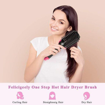 PRATYANG 3IN1 Hair Straightener, Hair Curling, Hair Dryer, On Step Hair Dryer P124 Hair Dryer(1000 W, Black, Pink)